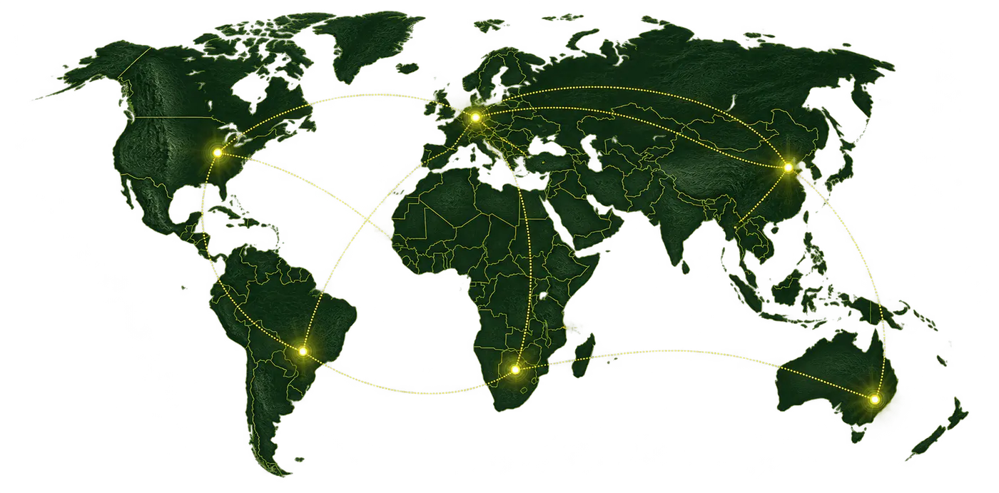 Global e-bike network connecting six world regions